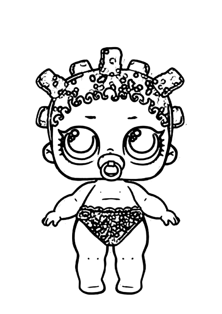 Coloring page Sweet little girl Print